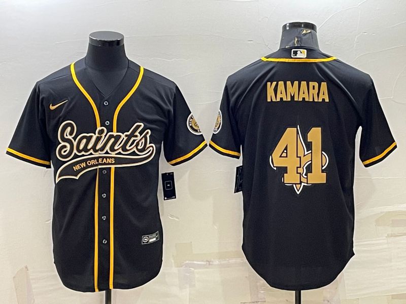 Men New Orleans Saints #41 Kamara Black Gold 2022 Nike Co branded NFL Jersey->youth nfl jersey->Youth Jersey